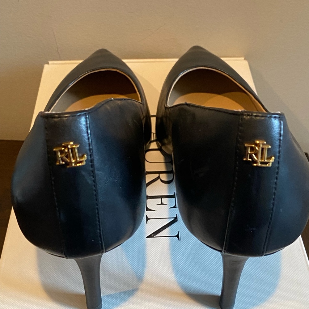 Ralph Lauren Black Leather Heels - Picture 3 of 13